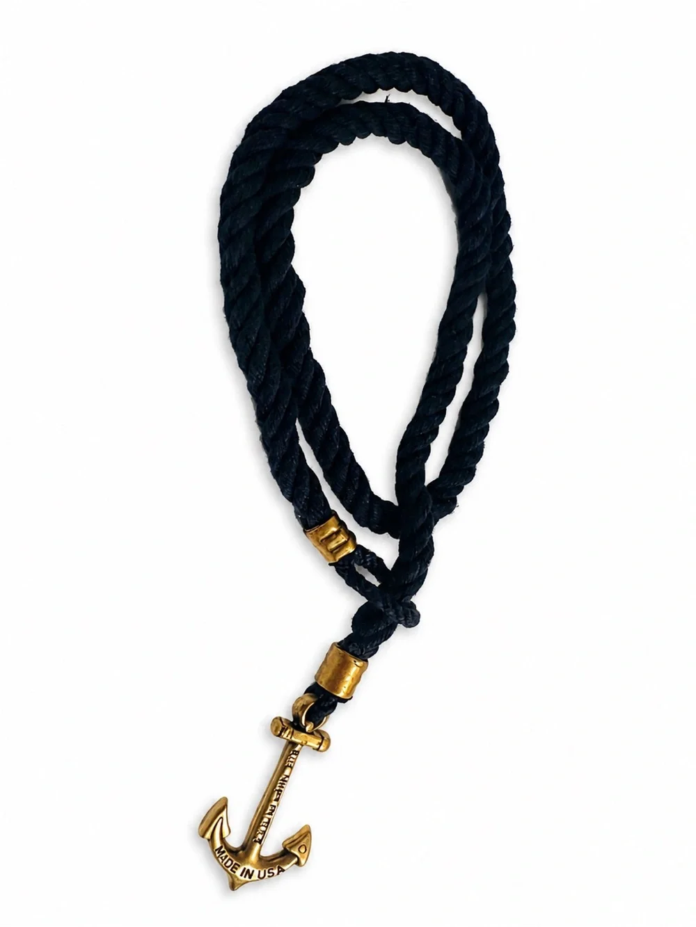Kiel James Patrick KJP Navy Blue Rope Anchor Wrap Bracelet Unisex Made in USA